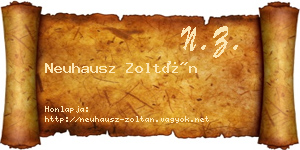 Neuhausz Zoltán névjegykártya